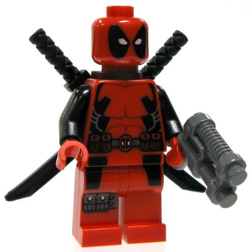 LEGO Minifigure - Marvel Super Heroes - DEADPOOL with 2 Swords & Pistol