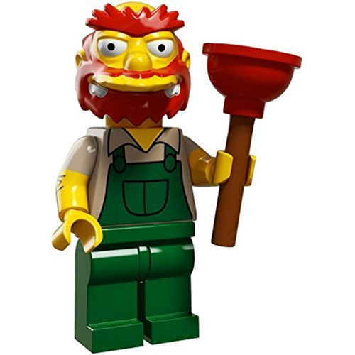 LEGO Minifigure - The Simpsons - GROUNDSKEEPER WILLIE with Plunger