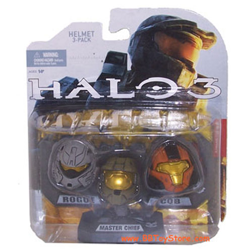 McFarlane Toys Action Figures - Halo 3 Helmet 3-Pack Wave 1 - MASTER CHIEF, CQB, ROGUE