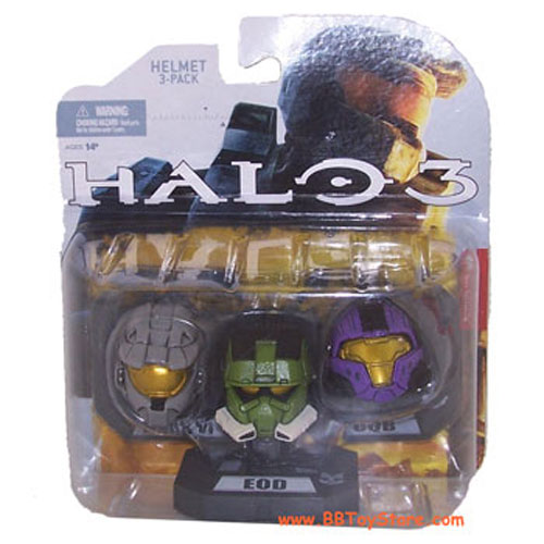 McFarlane Toys Action Figures - Halo 3 Helmet 3-Pack Wave 1 - MARK VI, EOD, CQB