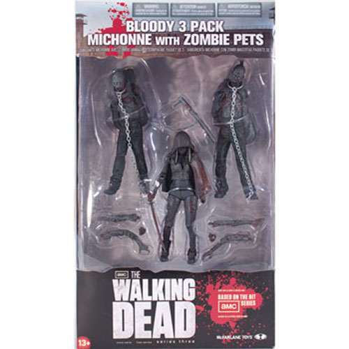McFarlane Toys Action Figures - The Walking Dead AMC TV 3-Pack (MICHONNE & 2 PET ZOMBIES)