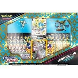 Pokemon Cards - Crown Zenith Premium Figure Collection - SHINY ZACIAN (11 Packs, Sleeves, Pin & More