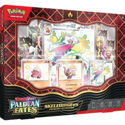 Pokemon Cards Paldean Fates Premium Collection - SHINY SKELEDIRGE EX [Foils, 8 Packs & More]