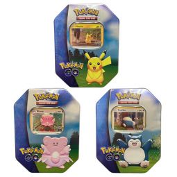 Pokemon GO 2022 Collectible Sealed Tins - SET OF 3 (Blissey, Pikachu & Snorlax)