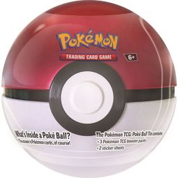 Pokemon Fall 2023 Collectors Poke Ball Tin - POKE BALL (3 packs & 2 Sticker Sheets)
