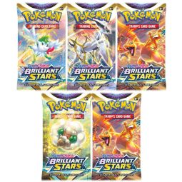 Pokemon Cards - Sword & Shield: Brilliant Stars - BOOSTER PACKS (5 Pack Lot)