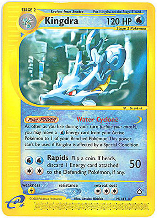 Pokemon Card - Aquapolis 19/147 - KINGDRA (rare)