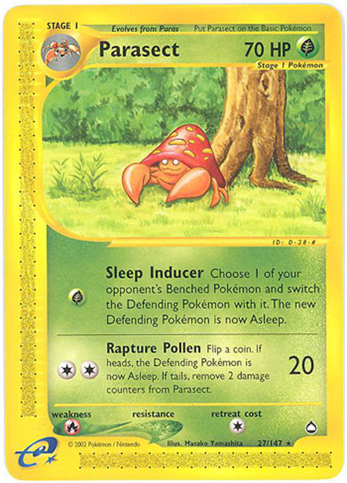 Pokemon Card - Aquapolis 27/147 - PARASECT (rare)