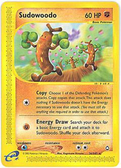 Pokemon Card - Aquapolis 36/147 - SUDOWOODO (rare)