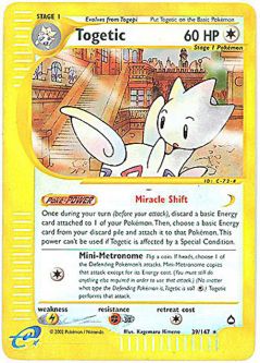 Pokemon Card - Aquapolis 39/147 - TOGETIC (rare)