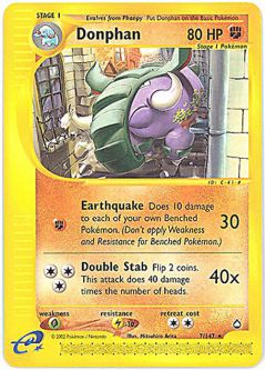 Pokemon Card - Aquapolis 7/147 - DONPHAN (rare)