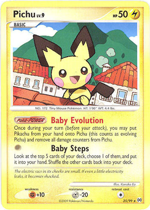 Pokemon Card - Arceus 25/99 - PICHU Lv.9 (rare)