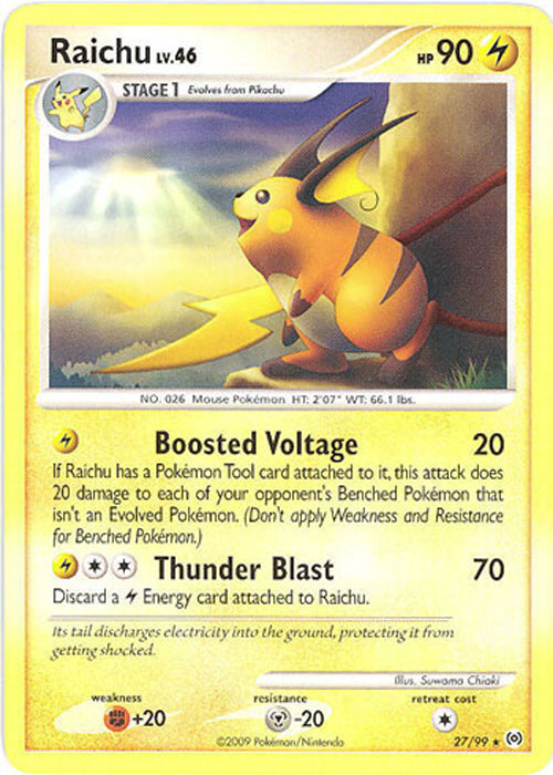 Pokemon Card - Arceus 27/99 - RAICHU Lv.46 (rare)