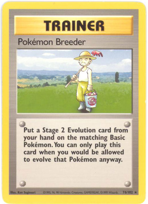 Pokemon Card - Base 76/102 - POKEMON BREEDER (rare)