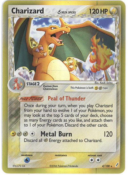 Pokemon Card - Crystal Guardians 4/100 - CHARIZARD (holo-foil)