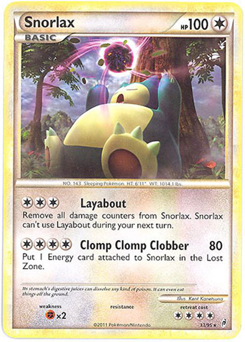 Pokemon Card - Call of Legends 33/95 - SNORLAX (rare)