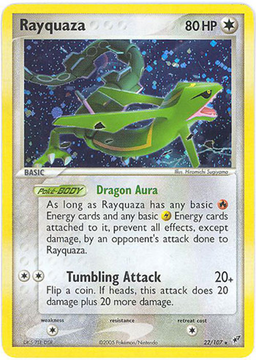Pokemon Card - Deoxys 22/107 - RAYQUAZA (holo-foil)