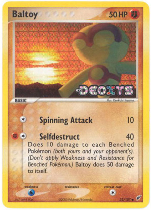 Pokemon Card - Deoxys 53/107 - BALTOY (reverse holo)