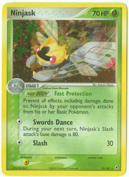 Pokemon Card - Deoxys 13/107 - NINJASK (holo-foil)