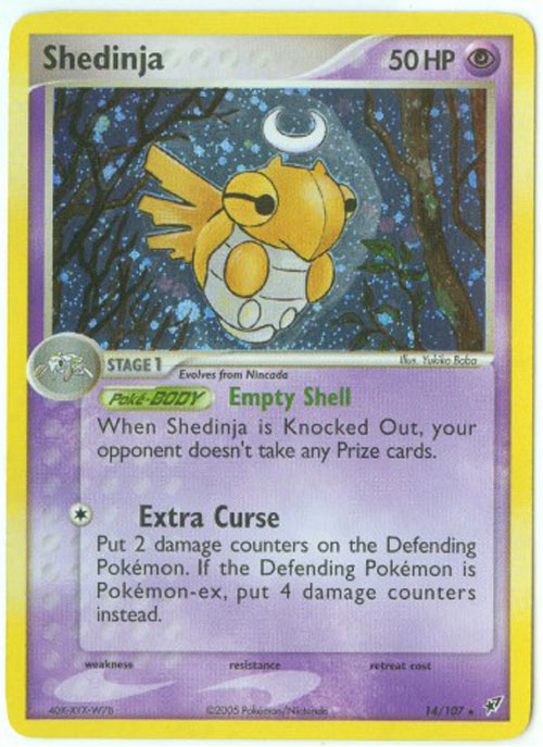 Pokemon Card - Deoxys 14/107 - SHEDINJA (holo-foil)