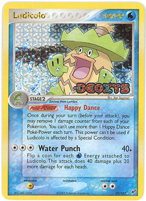 Pokemon Card - Deoxys 19/107 - LUDICOLO (reverse holo)
