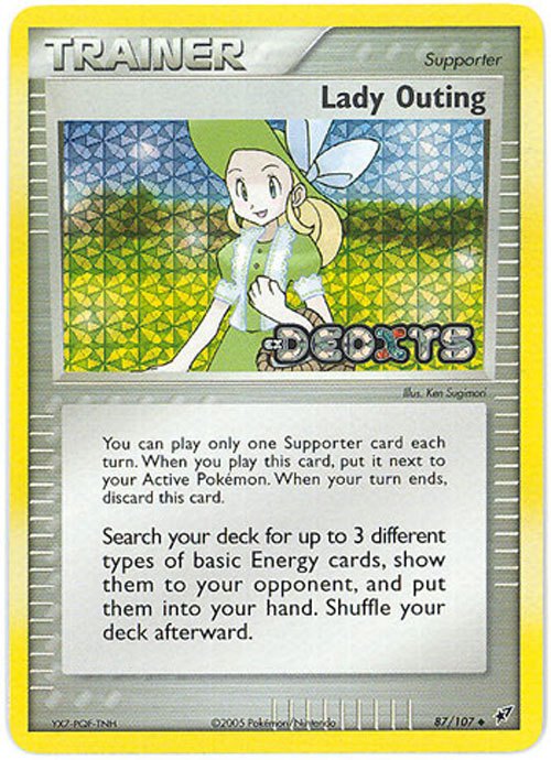 Pokemon Card - Deoxys 87/107 - LADY OUTING (reverse holo)