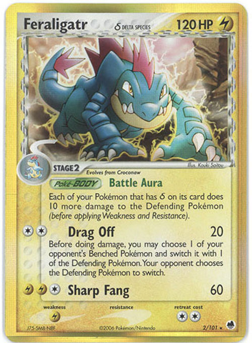Pokemon Card - Dragon Frontiers 2/101 - FERALIGATR (holo-foil)