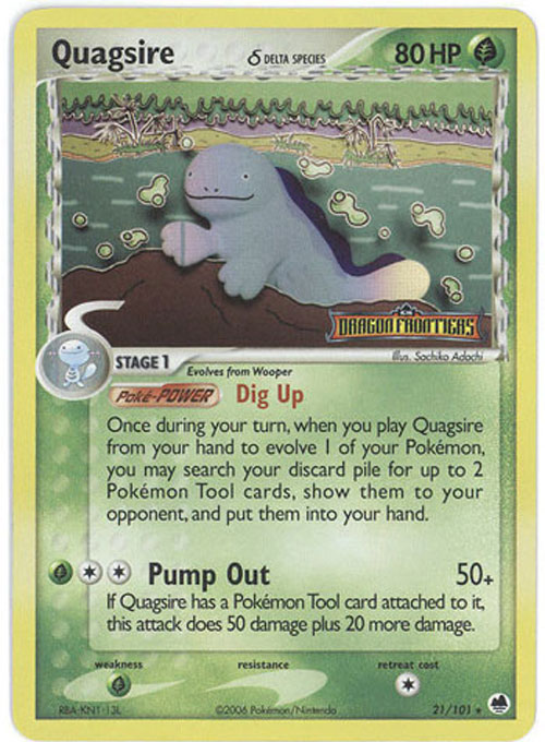 Pokemon Card - Dragon Frontiers 21/101 - QUAGSIRE (reverse holo)