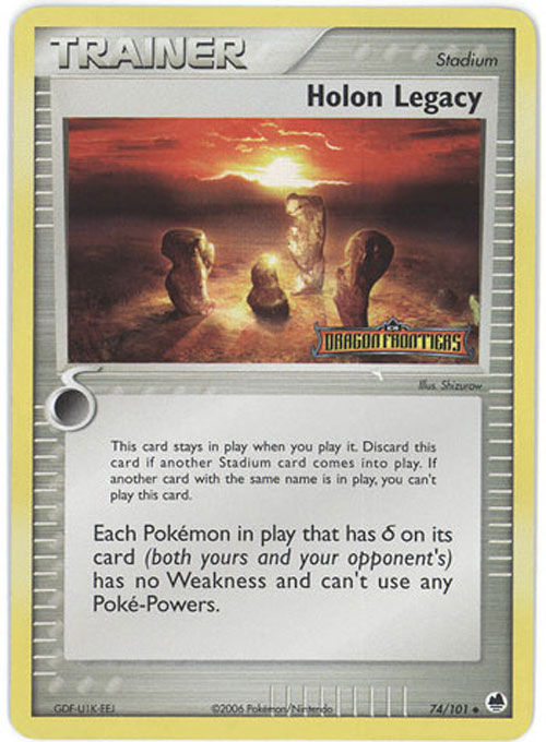 Pokemon Card - Dragon Frontiers 74/101 - HOLON LEGACY (reverse holo)