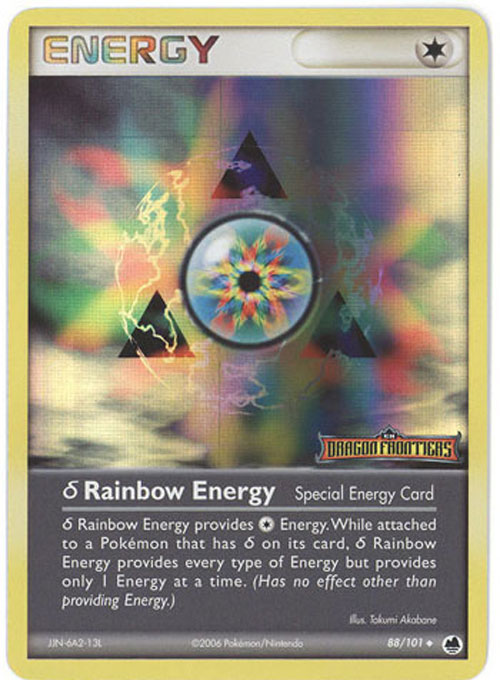 Pokemon Card - Dragon Frontiers 88/101 - RAINBOW ENERGY (reverse holo)