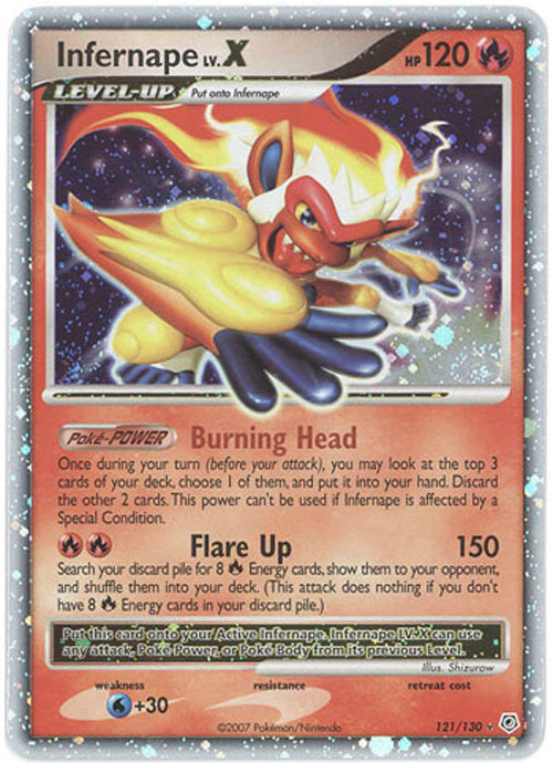 Pokemon Card - Diamond & Pearl 121/130 - INFERNAPE Lv.X  (holo-foil)