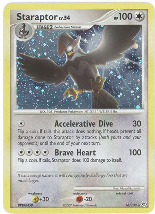 Pokemon Card - Diamond & Pearl 16/130 - STARAPTOR Lv.54  (holo-foil)