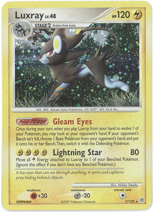 Pokemon Card - Diamond & Pearl 7/130 - LUXRAY Lv.48  (holo-foil)