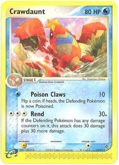 Pokemon Card - Dragon 13/97 - CRAWDAUNT (rare)