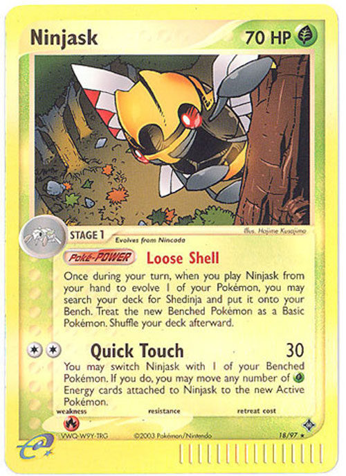 Pokemon Card - Dragon 18/97 - NINJASK (reverse holo)