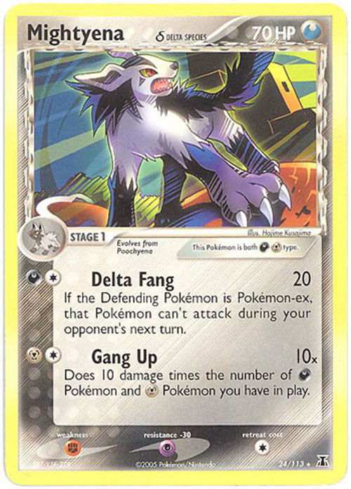 Pokemon Card - Delta Species 24/113 - MIGHTYENA (rare)