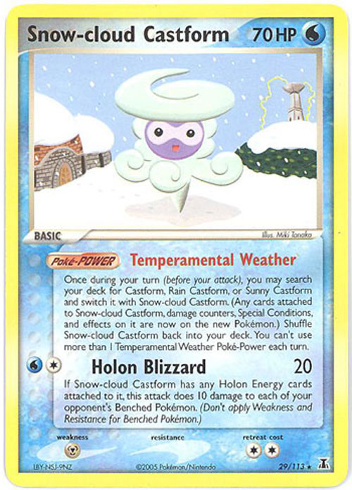 Pokemon Card - Delta Species 29/113 - SNOW-CLOUD CASTFORM (rare)