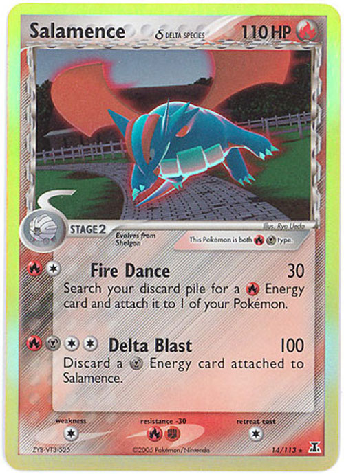Pokemon Card - Delta Species 14/113 - SALAMENCE (holo-foil)