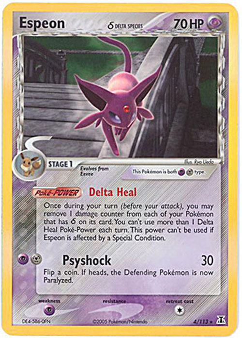Pokemon Card - Delta Species 4/113 - ESPEON (holo-foil)