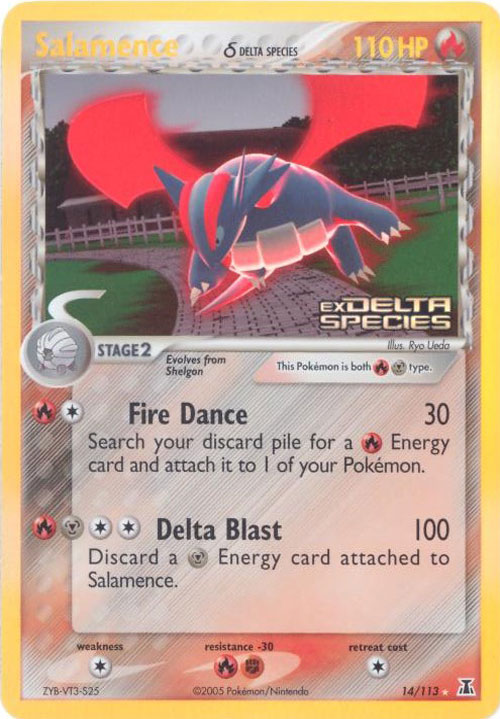 Pokemon Card - Delta Species 14/113 - SALAMENCE (reverse holo) NM