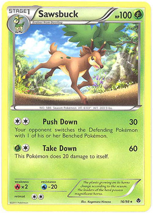 Pokemon Card - Emerging Powers 16/98 - SAWSBUCK (rare)