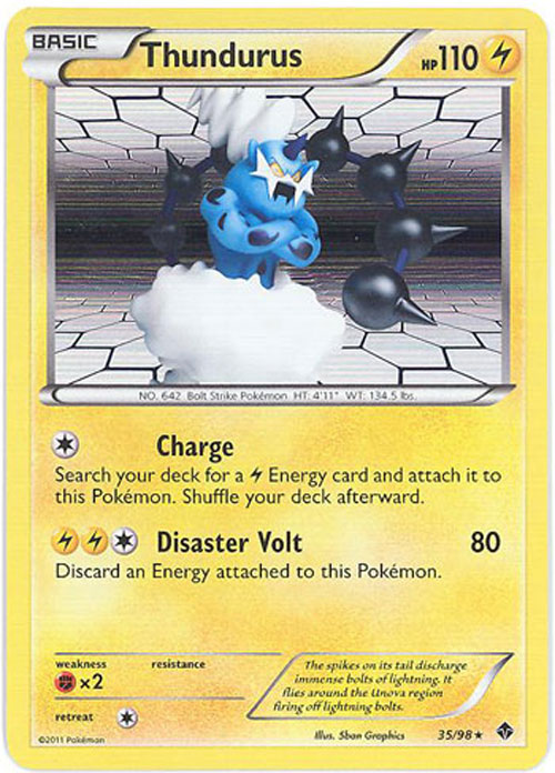 Pokemon Card - Emerging Powers 35/98 - THUNDURUS (holo-foil)