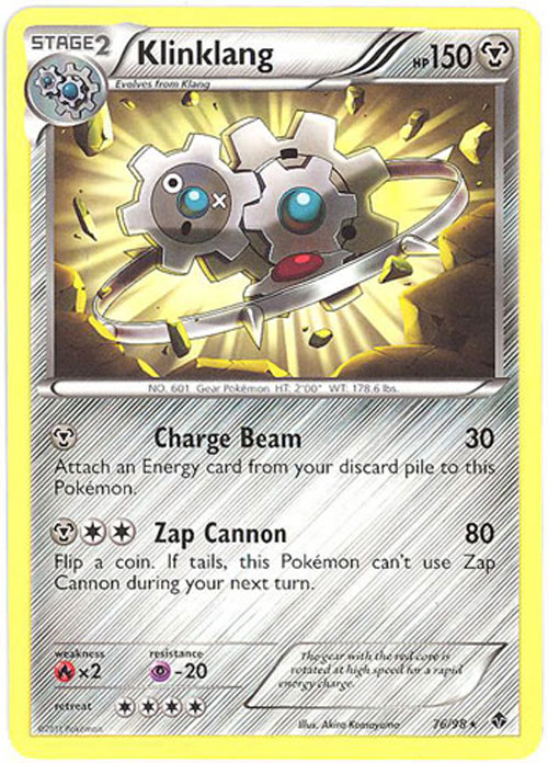 Pokemon Card - Emerging Powers 76/98 - KLINKLANG (rare)
