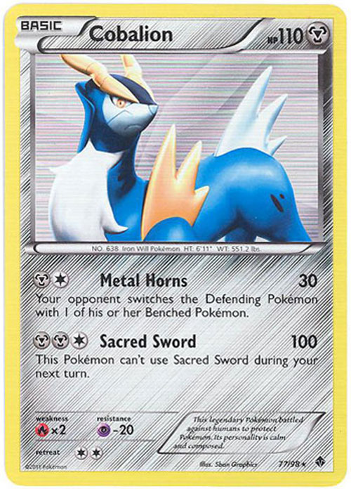 Pokemon Card - Emerging Powers 77/98 - COBALION (holo-foil)