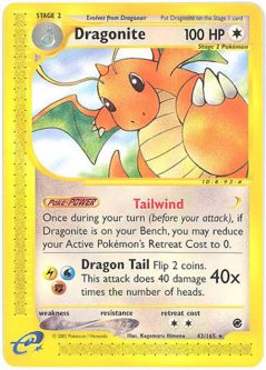 Pokemon Card - Expedition 43/165 - DRAGONITE (rare)