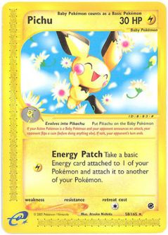 Pokemon Card - Expedition 58/165 - PICHU (rare)
