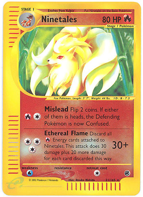 Pokemon Card - Expedition 21/165 - NINETALES (holo-foil)