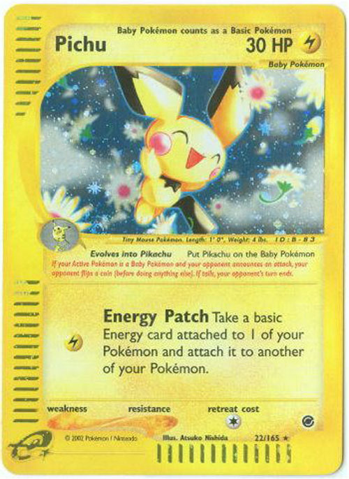 Pokemon Card - Expedition 22/165 - PICHU  (holo-foil)