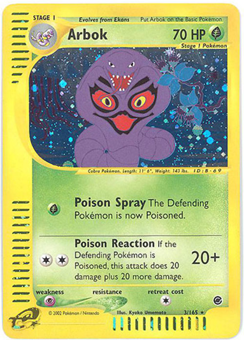 Pokemon Card - Expedition 3/165 - ARBOK (holo-foil)