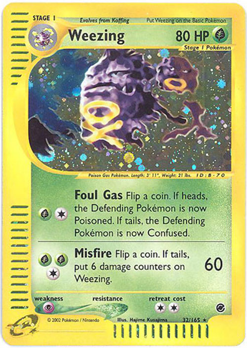 Pokemon Card - Expedition 32/165 - WEEZING (holo-foil)